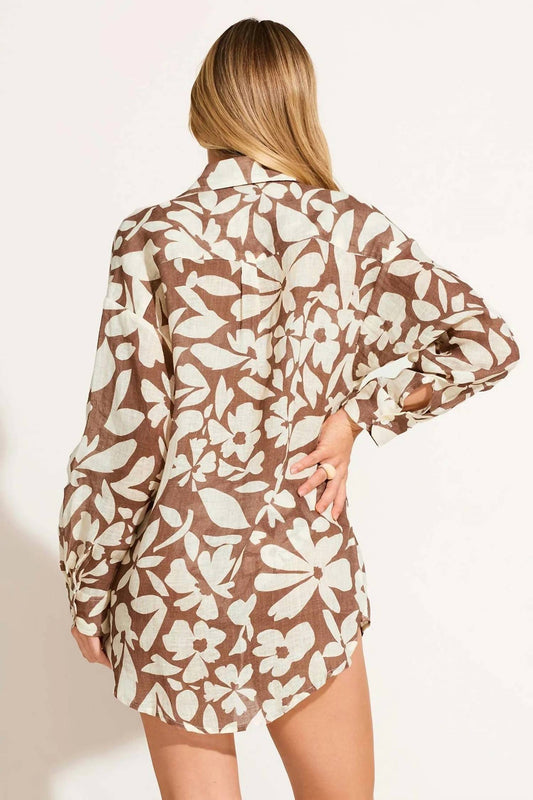 Vitamin A - Playa Linen Boyfriend Shirt