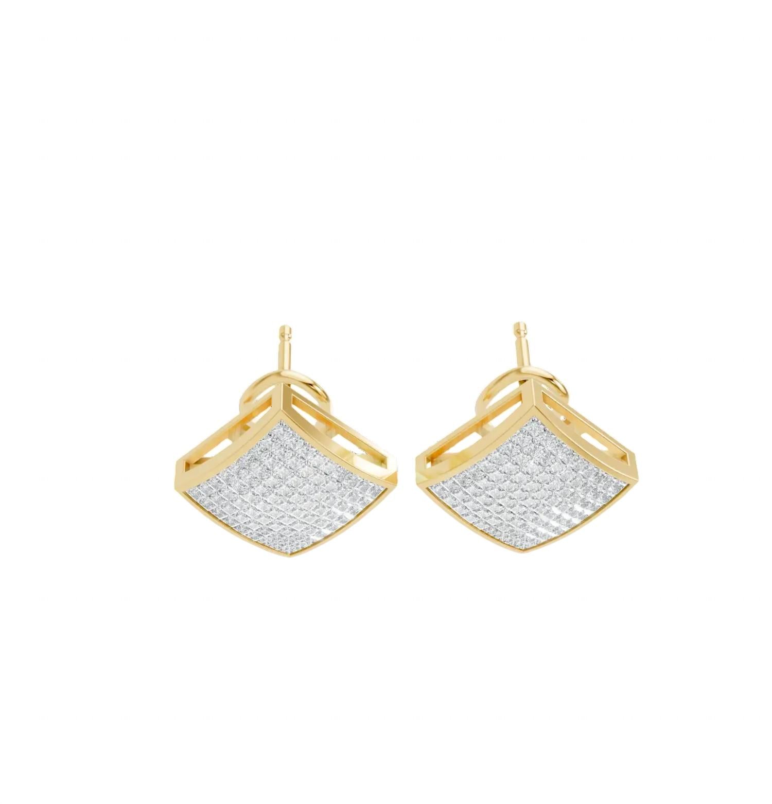 Aamiaa - Stan-e-2.37-5.11-14y Princess Shaped Natural Diamond Earrings