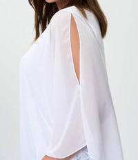 Joseph Ribkoff - Crepe Top With Slit Sleeve