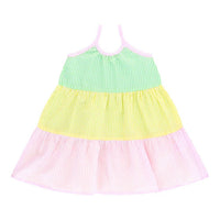 Cos I Said So - Girl's Patchwork Vichy Paneled Dress