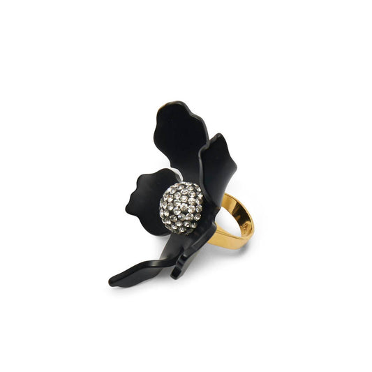 Lele Sadoughi - Women's Crystal Lily Ring