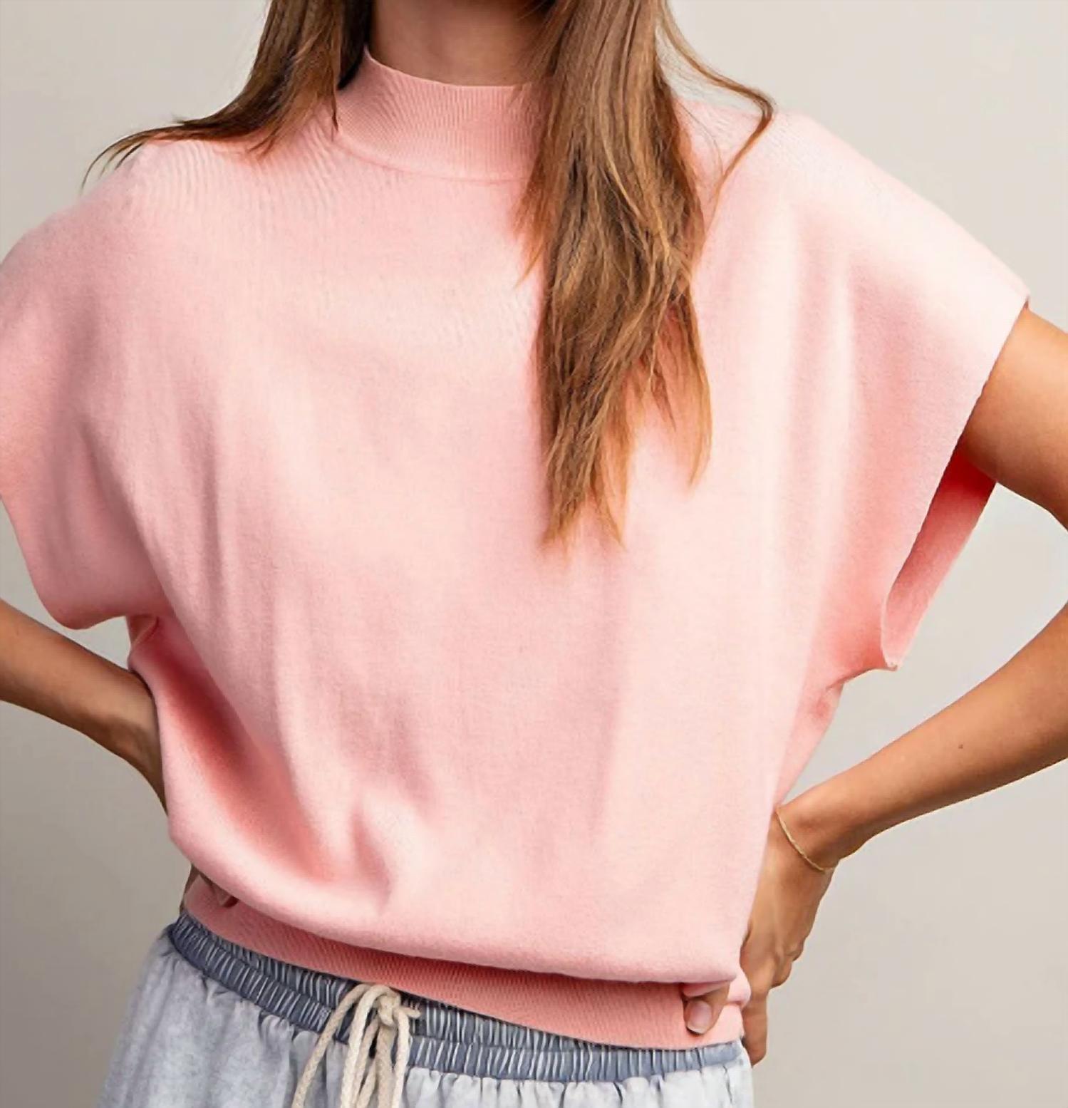 Entro - Mock Neck Short Sleeve Top