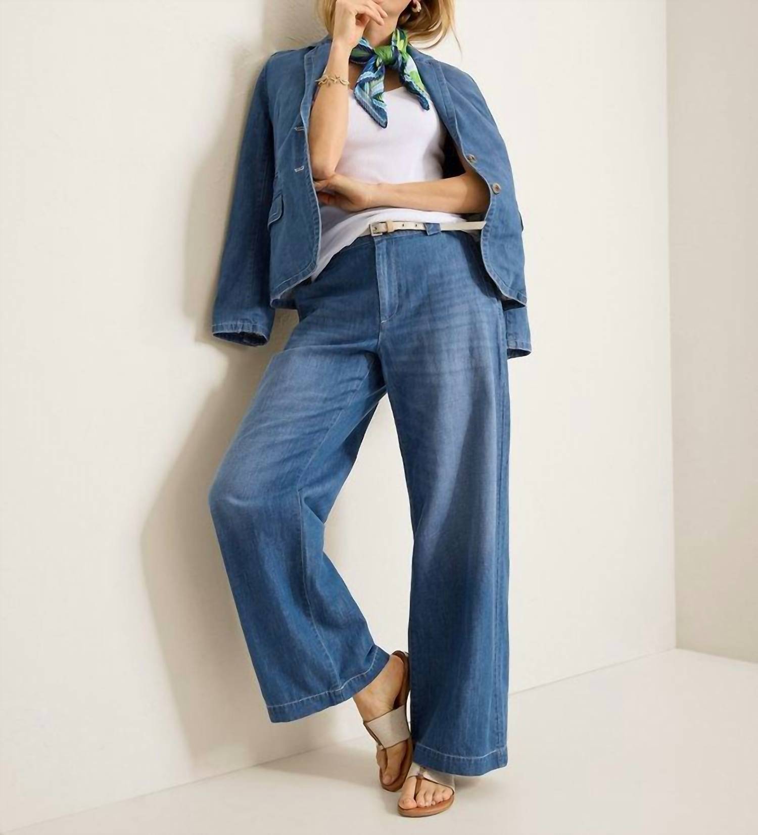 Tommy Bahama - High-rise Linen Blend Denim Trousers