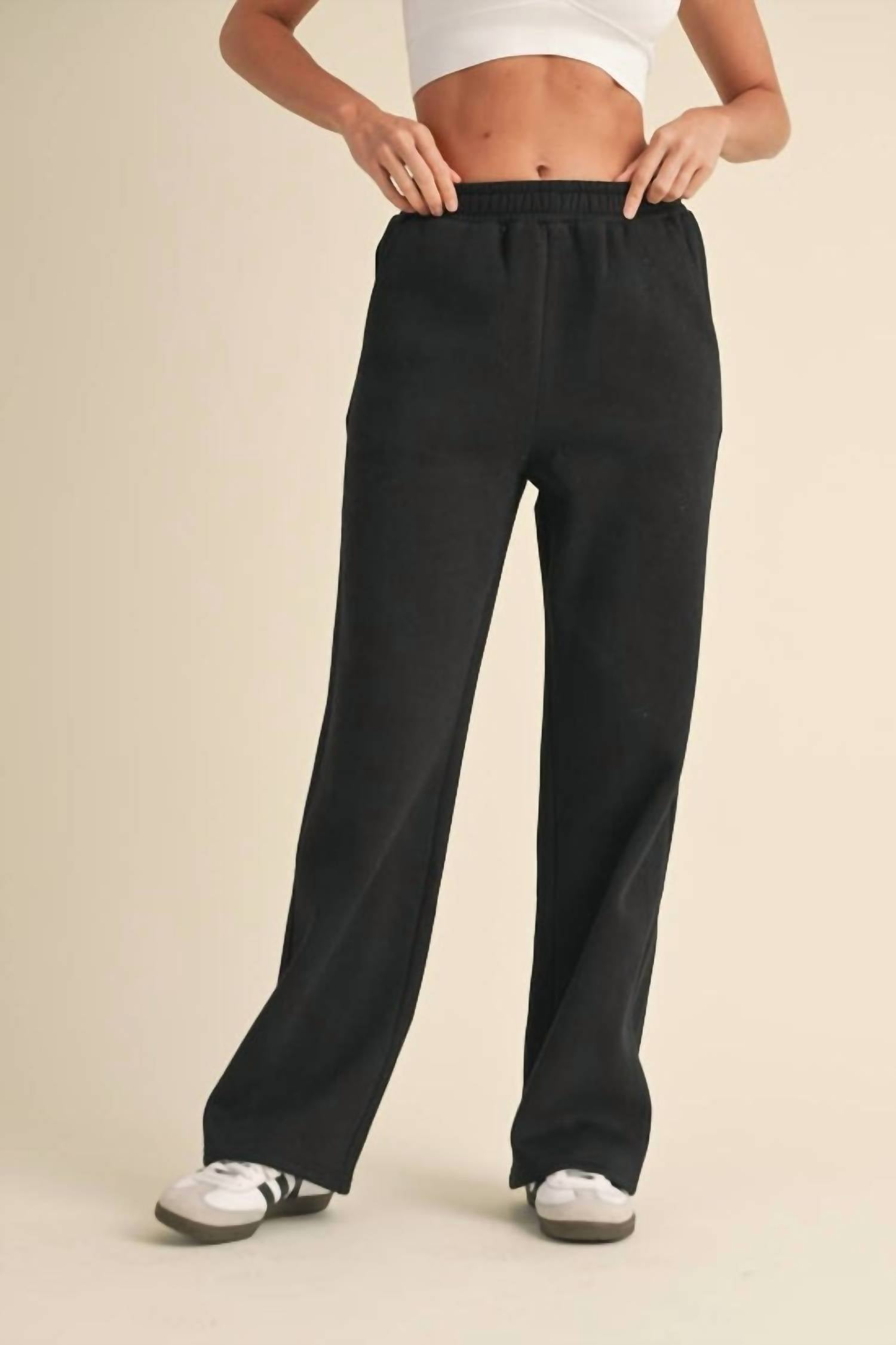 Kimberly C - Cozy Fleece Wide Leg Sweatpants