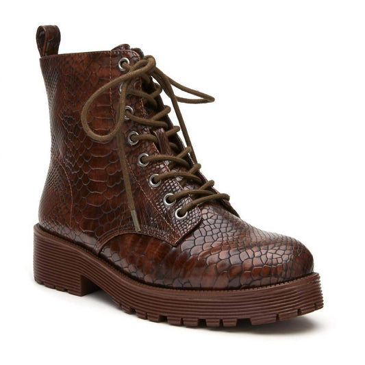 Matisse - Women's Lotus Combat Croc-Embossed Boots