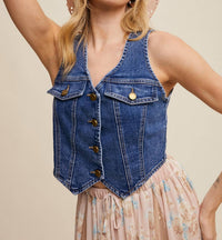 Listicle - Vintage Denim Vest Top