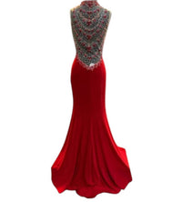 ALYCE PARIS Women's Embellished Halter Neckline Gown in red - women's dress - alternate view