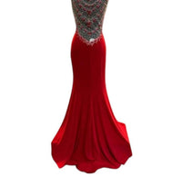 ALYCE PARIS Women's Embellished Halter Neckline Gown in red - women's dress - detail view
