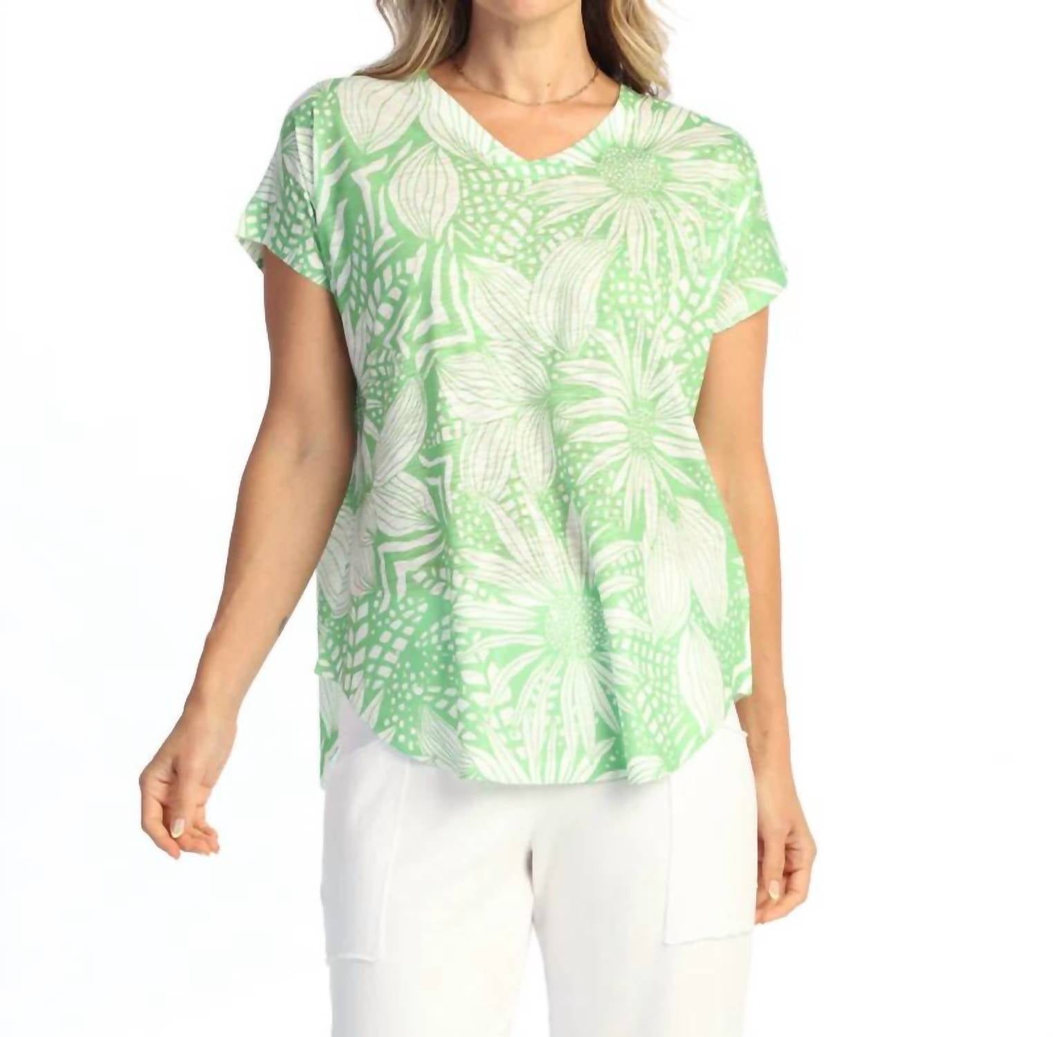 Jess & Jane - Dolman Cap Sleeve Print Top