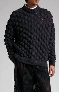 Simone Rocha Mohair Wool Blend Sweater in black 1 - men's sweater
