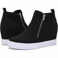 Athlefit - Women's Hidden Heel Platform Wedge Sneakers