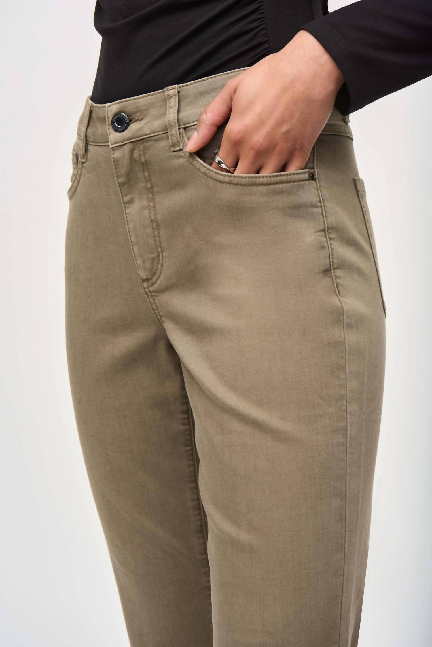 Joseph Ribkoff - Denim Straight Pants With Frayed Hem