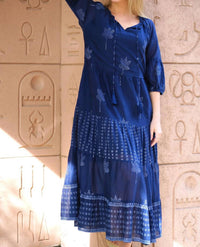 Dolma - 3/4 Quarter Sleeves Maxi Dress