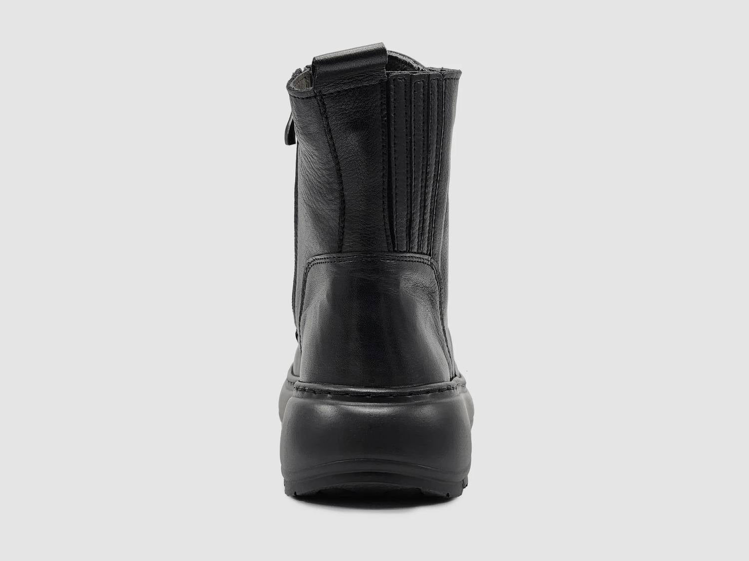 Kcr Group - Women's Retro Wool-lined Zip-up Leather Boots