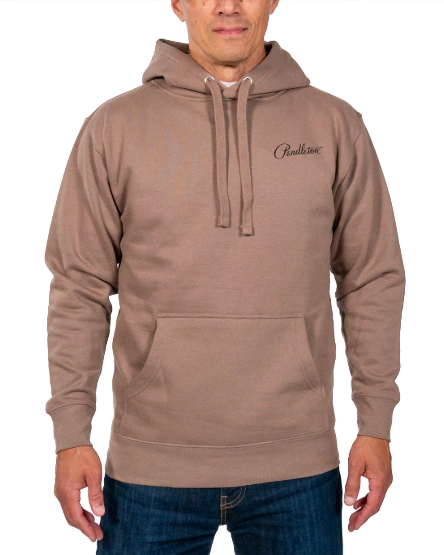 PENDLETON Rodeo Harding Graphic Hoody in latte black - men's shirt