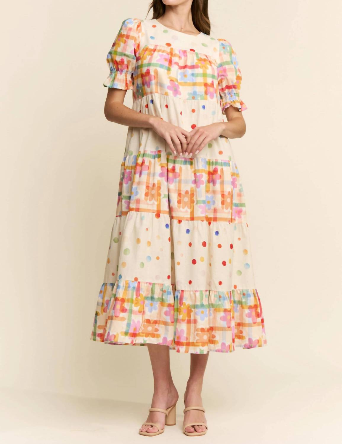 J.Nna - Amabel Summer Mixed Print Dress