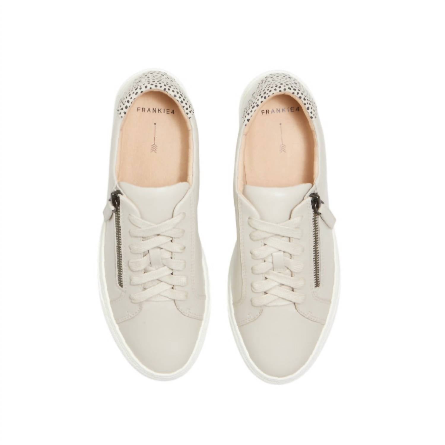 FRANKIE4 Women's Billie Leather Sneakers in bone leopard spot - women's sneaker - view 4
