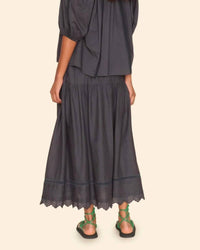 XIRENA Tilda Midi Skirt in obsidian - women's skirt - detail view