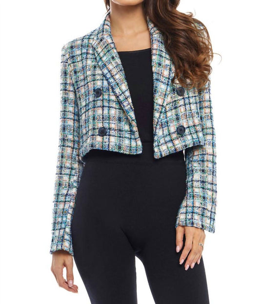 Tweed Crop Double Breasted Jacket