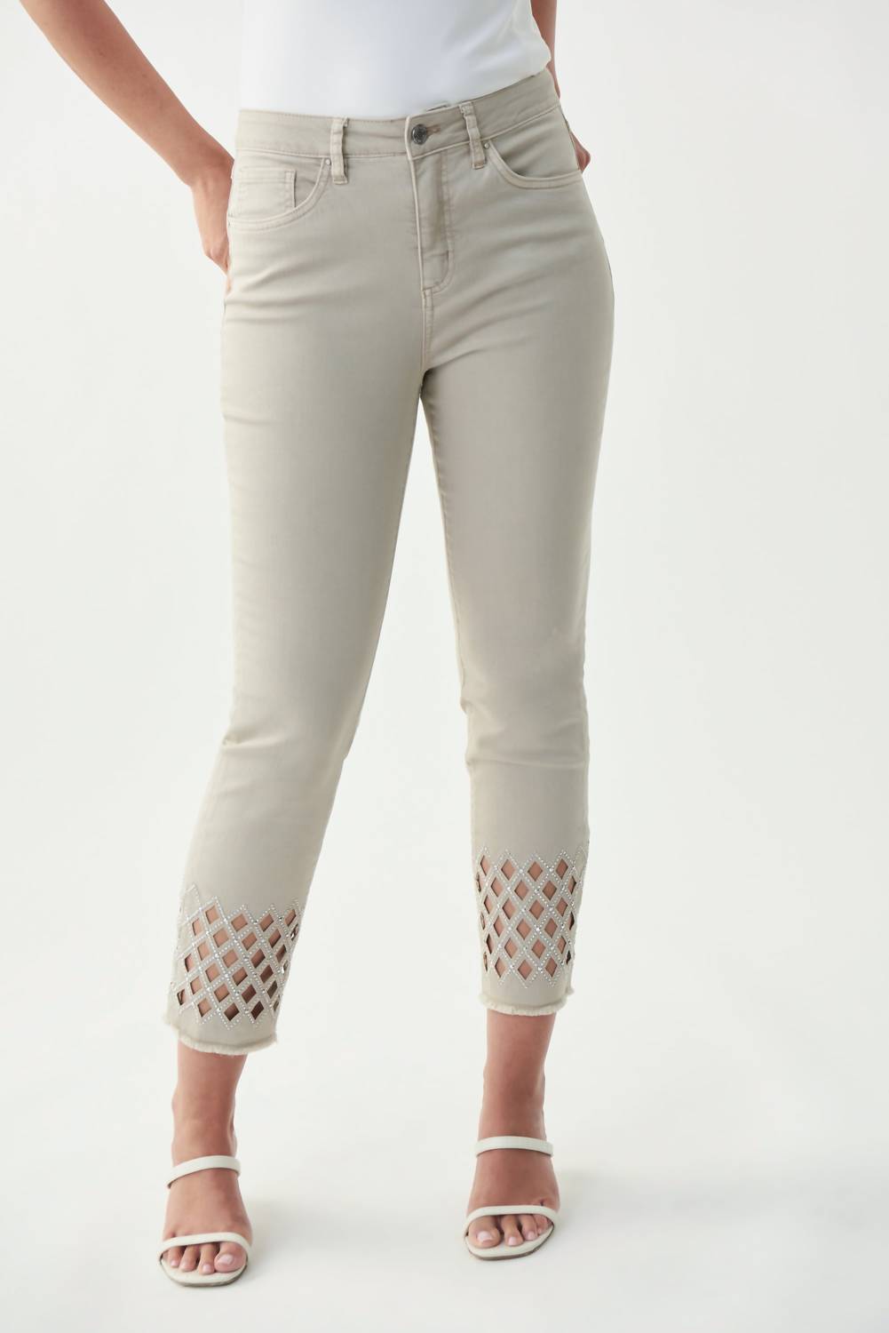 Joseph Ribkoff - Larisa Lattice Sparkle Crop Jean