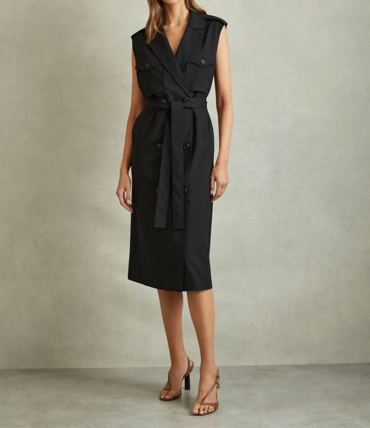 Reiss - Kimora Wool Blend Double Breasted Midi Dress