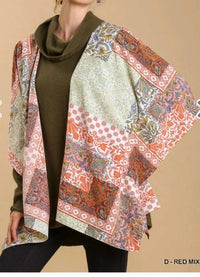 Umgee - Flirty Fall Mixed Print Kimono