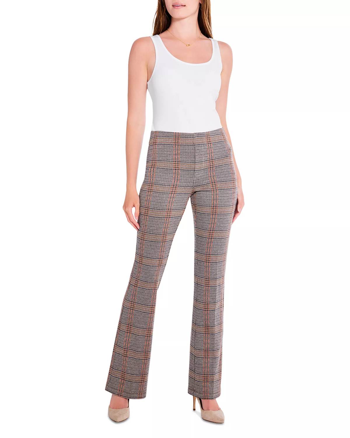 Nic + Zoe Sketched Plaid Bootcut Pants in nuetral multi - women's pants - view 4