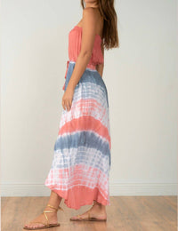 Elan - Tie Dye Strapless Maxi Dress