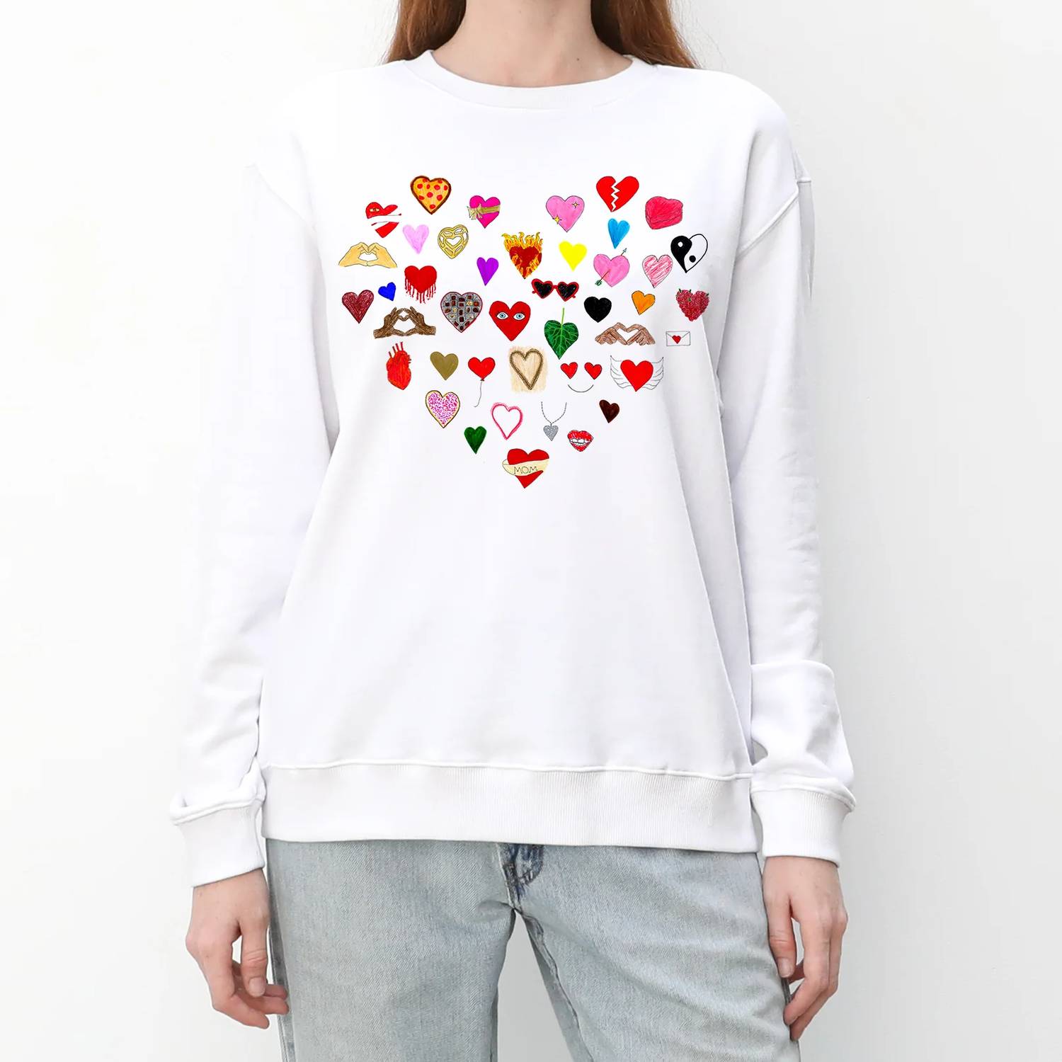 Unfortunate Portrait - Unisex Heart's Crewneck Sweatshirt