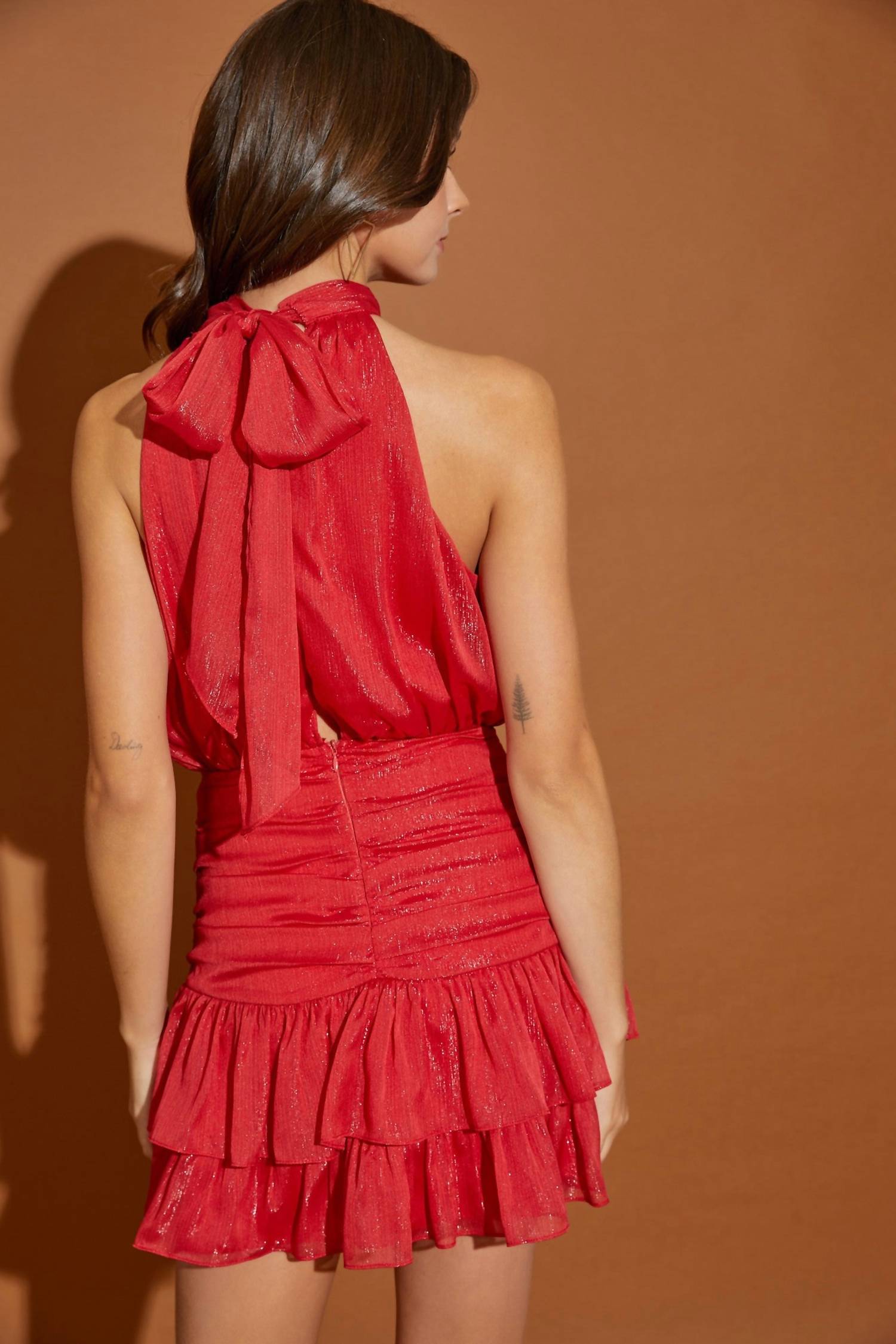 Mustard Seed - Halter Neck Mini Dress