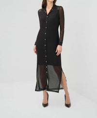 Anatomie Colette Mesh Overlay Shirt Dress in black - women's dress - view 4