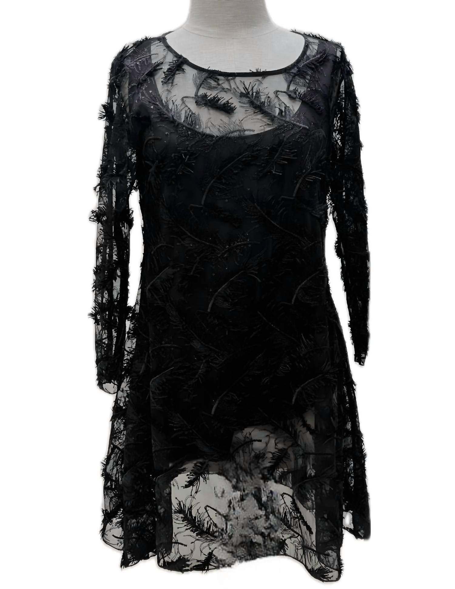 FLUFFY FEATHER MINI DRESS