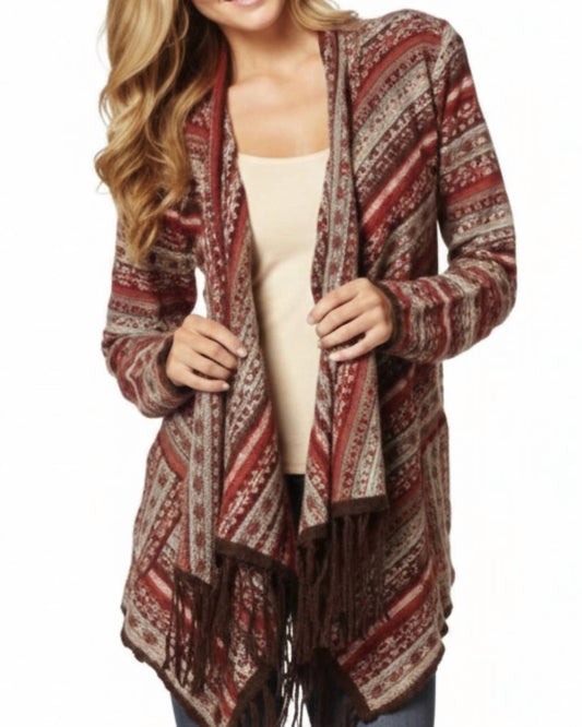 Elan - Boho Chic Open-front Cardigan
