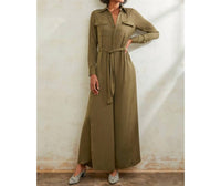 ELAN Utility Jumpsuit in olive - women's pants