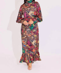 Alden Adair Parker Mock Neck Maxi Dress in royalty - women's dress