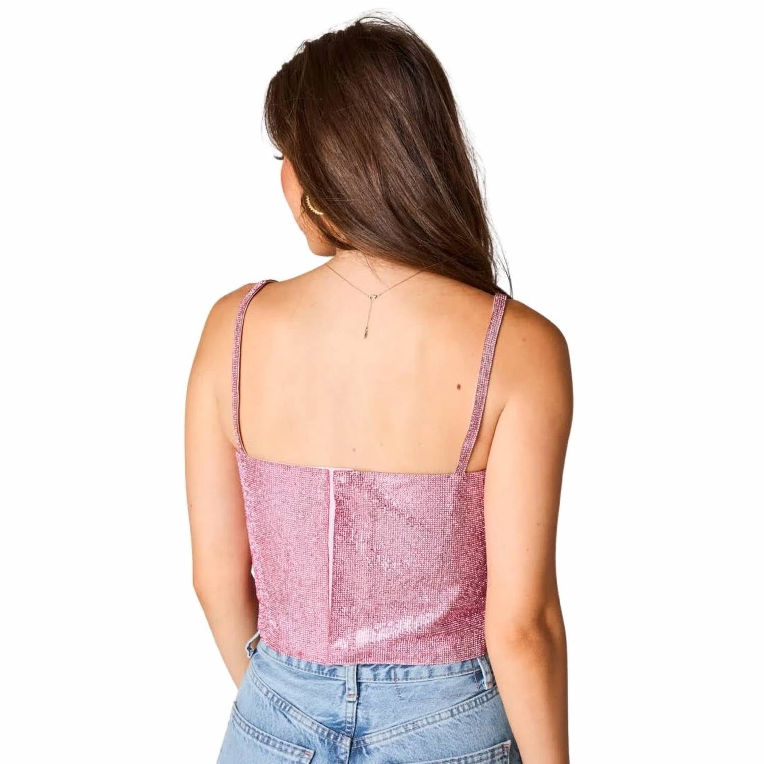 Buddylove - Girly Girl Rhinestone Crop Top