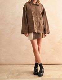 Miou Muse - Suede Button Front Jacket
