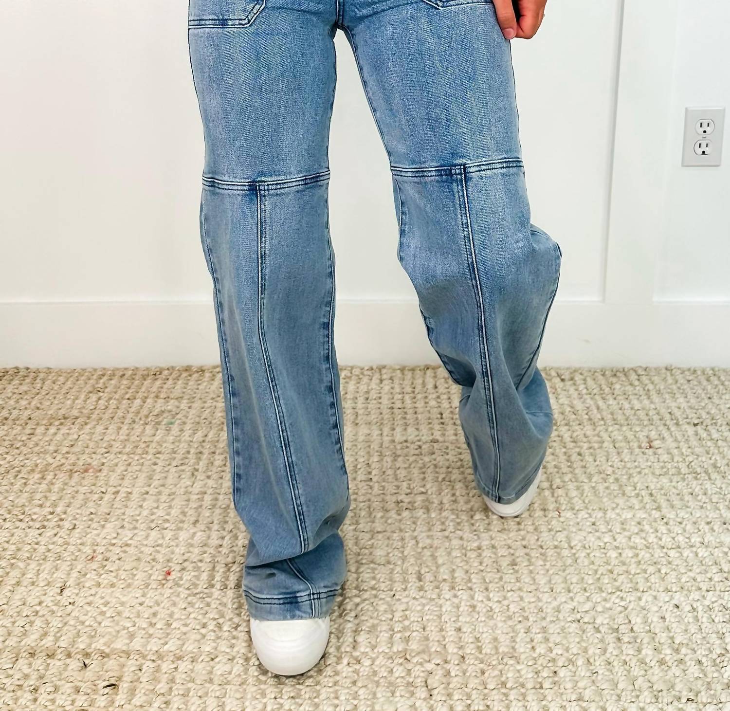 Blakeley - High-rise Cotton Blend Wide Leg Jeans