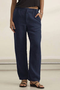 Velvet By Graham & Spencer - Taylor Heavy Linen Barrel Leg Pant