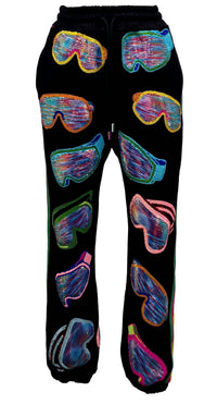 QUEEN OF SPARKLES Ski Goggle Sport Stripe Jogger in black multi - women's pants - view 5