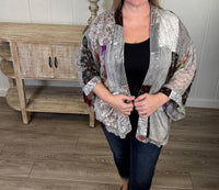 Young Threads Multi Print Kimono in slate - women's scarf