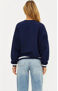 Beach Riot Devyn Game Day Long Sleeve Sweatshirt in navy - women's top - alternate view