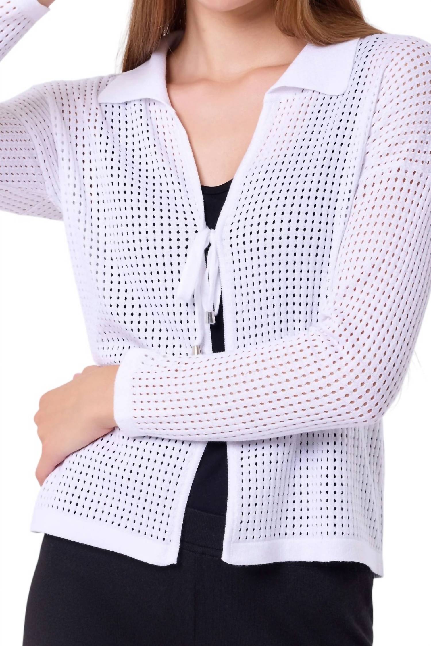 French Kyss - Crochet Tie Cardigan