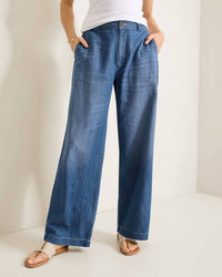 Tommy Bahama - High-rise Linen Blend Denim Trousers