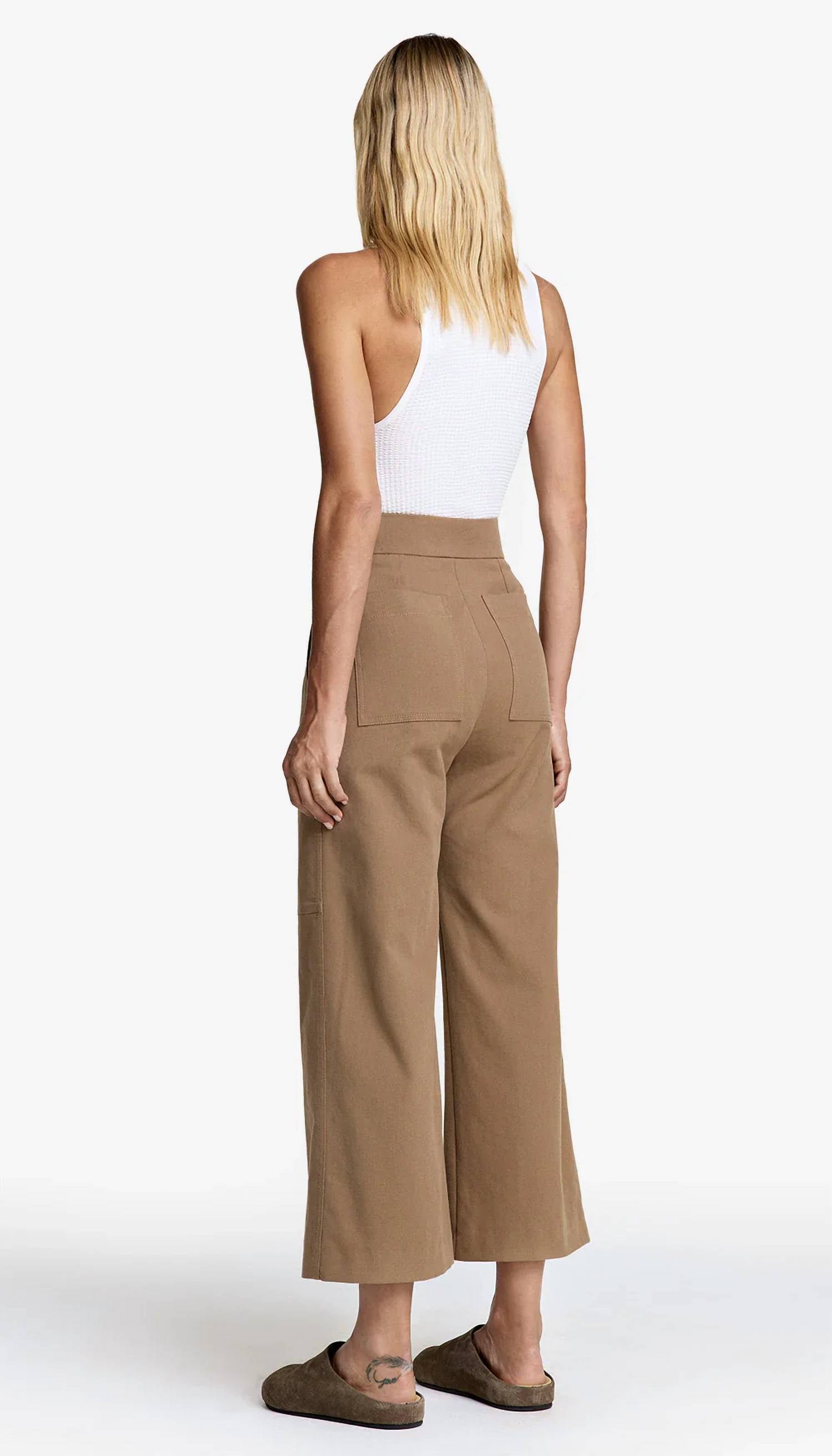 Smythe UTILITY CULOTTE PANTS in burlap - women's pants - detail view