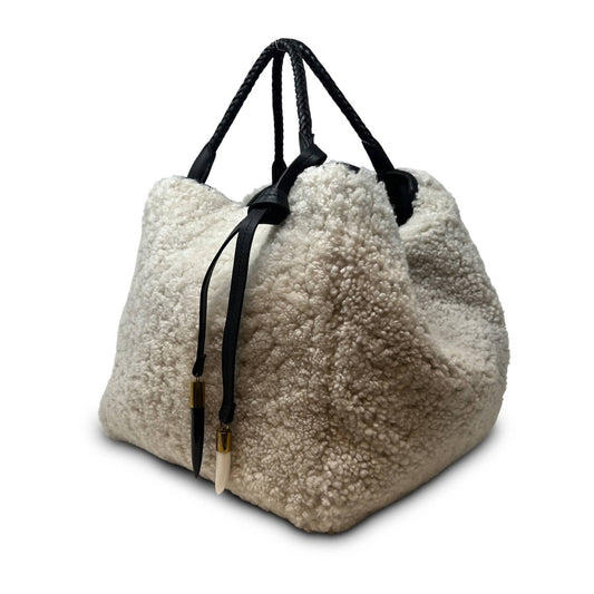 Kempton & Co. - Shearling Square Tote With Two Handles
