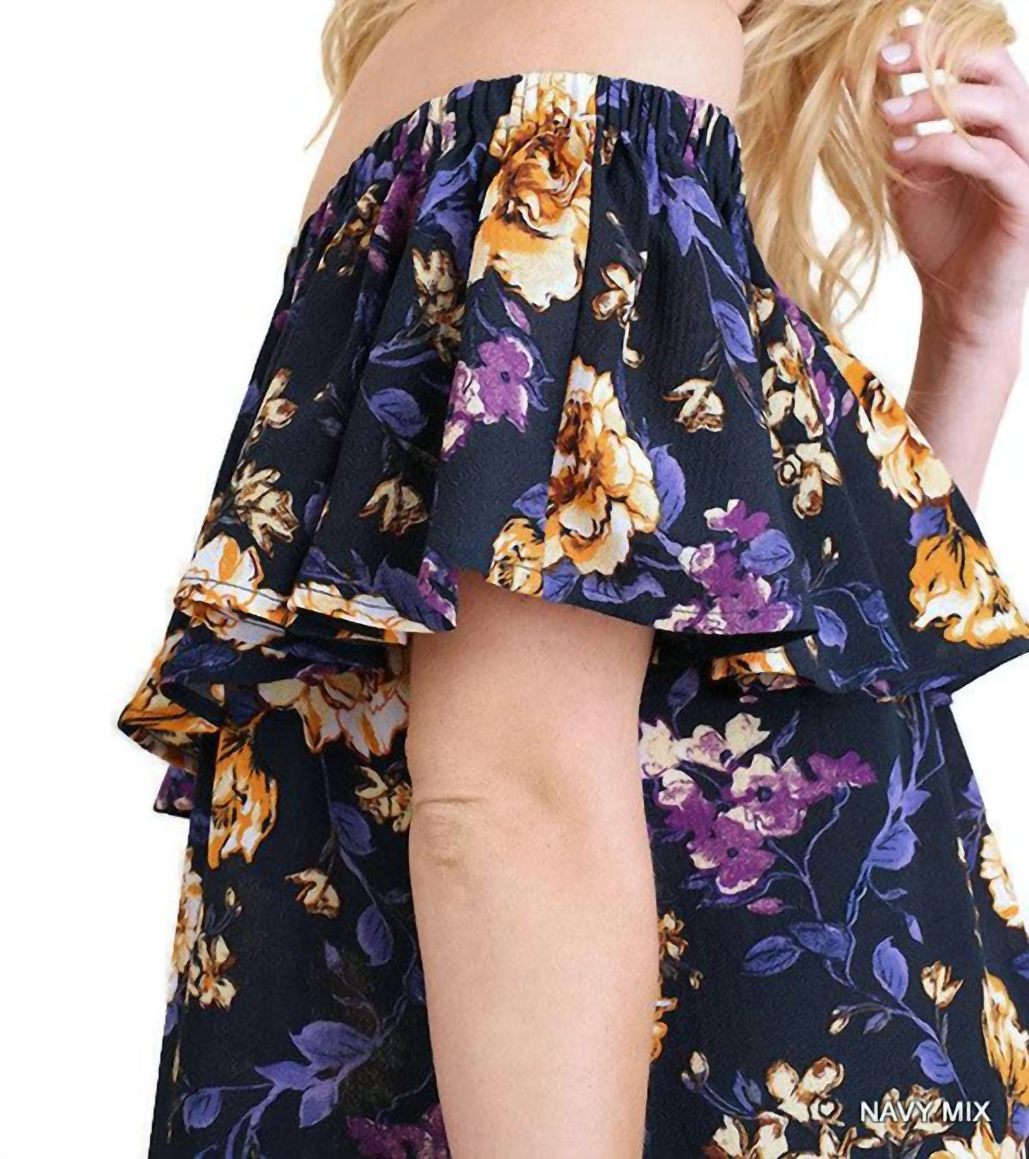 Umgee - Off The Shoulder Floral Print Top