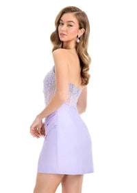Ashleylauren - Beaded Mesh Mini Dress