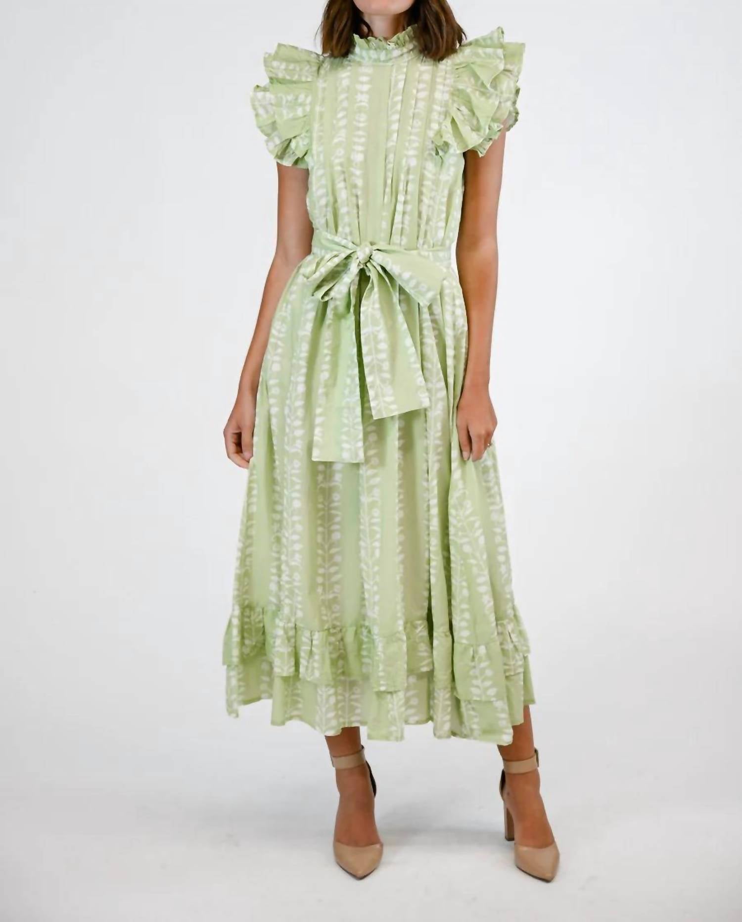 VICTORIA DUNN Jasmine Maxi Dress in botanical vine - women's dress