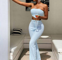 Porshia By Porshia Banks - Opulence Strapless Soft-boned Corset And Flare Pants Set
